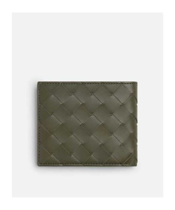 Bottega Veneta Intrecciato Bi-fold Wallet In Green