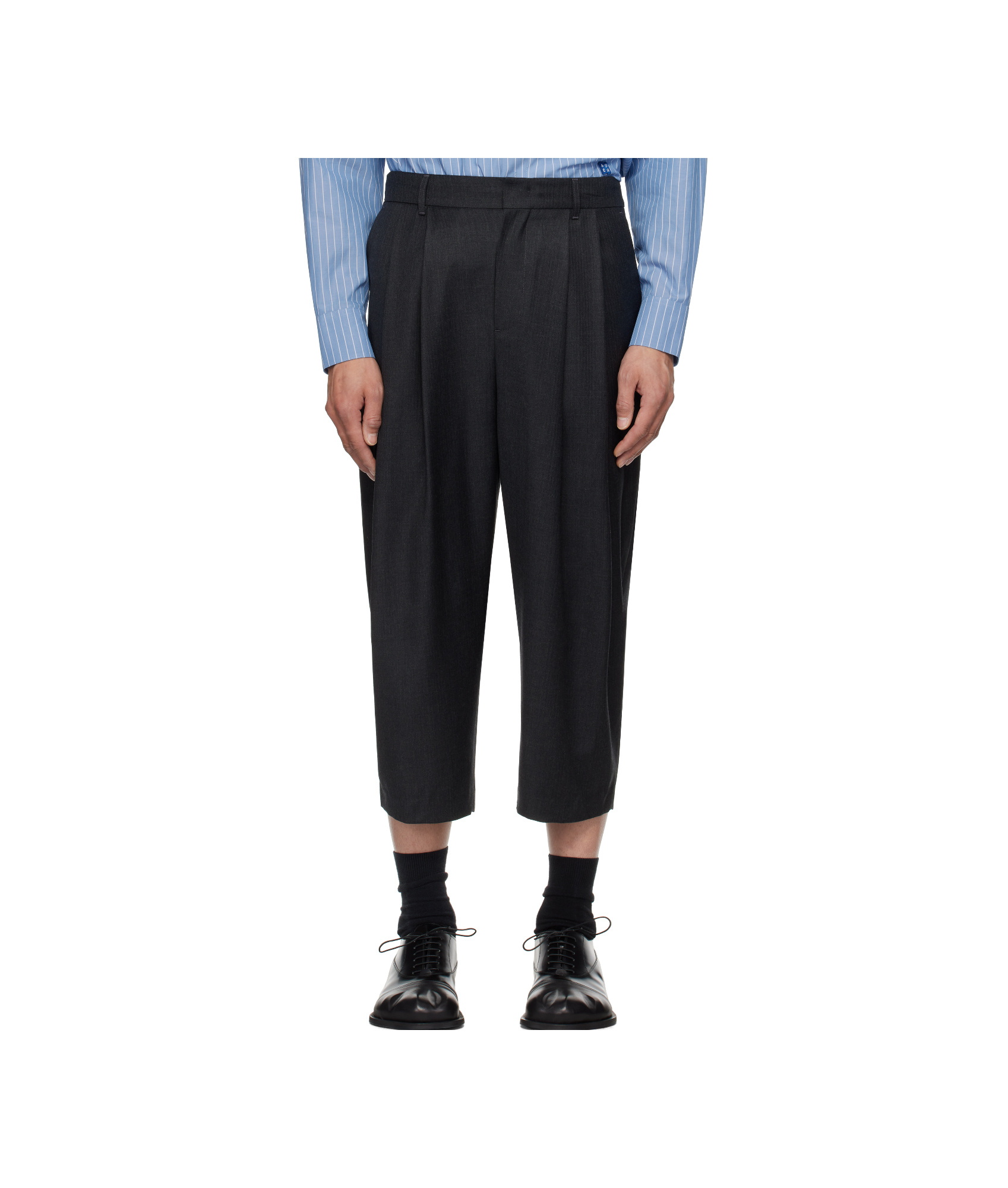 Ader Error Pleated Casual Pants In Grey