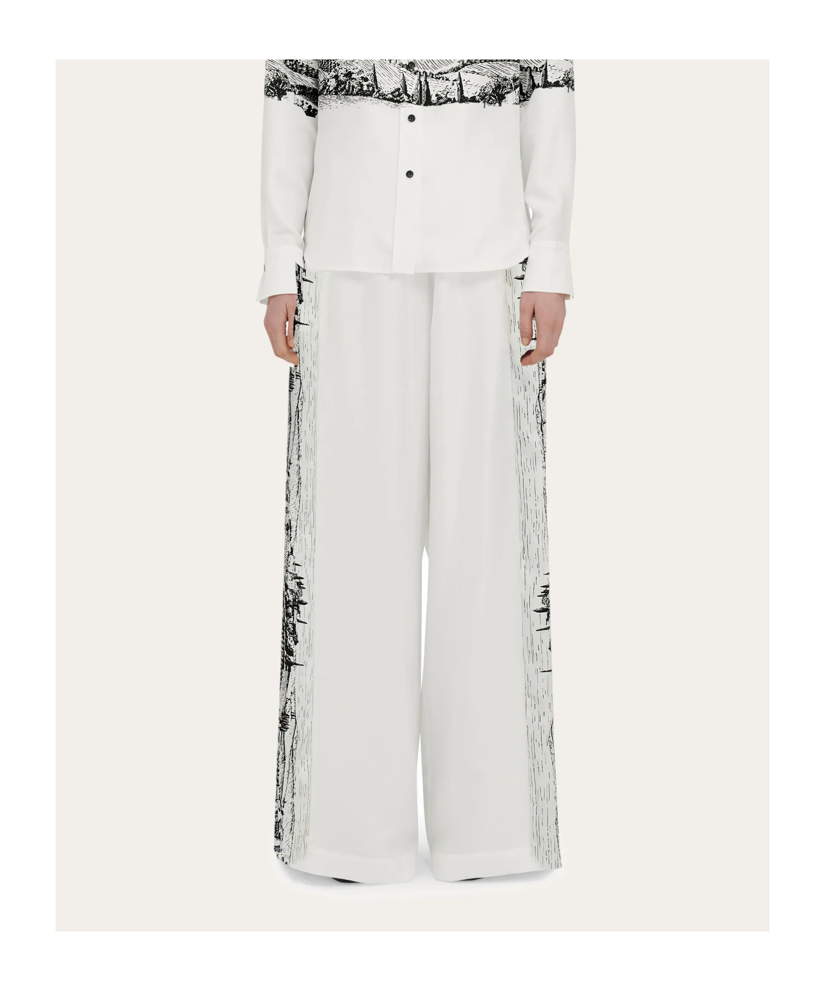 Ferragamo Back To Earth - Silk Trouser In White