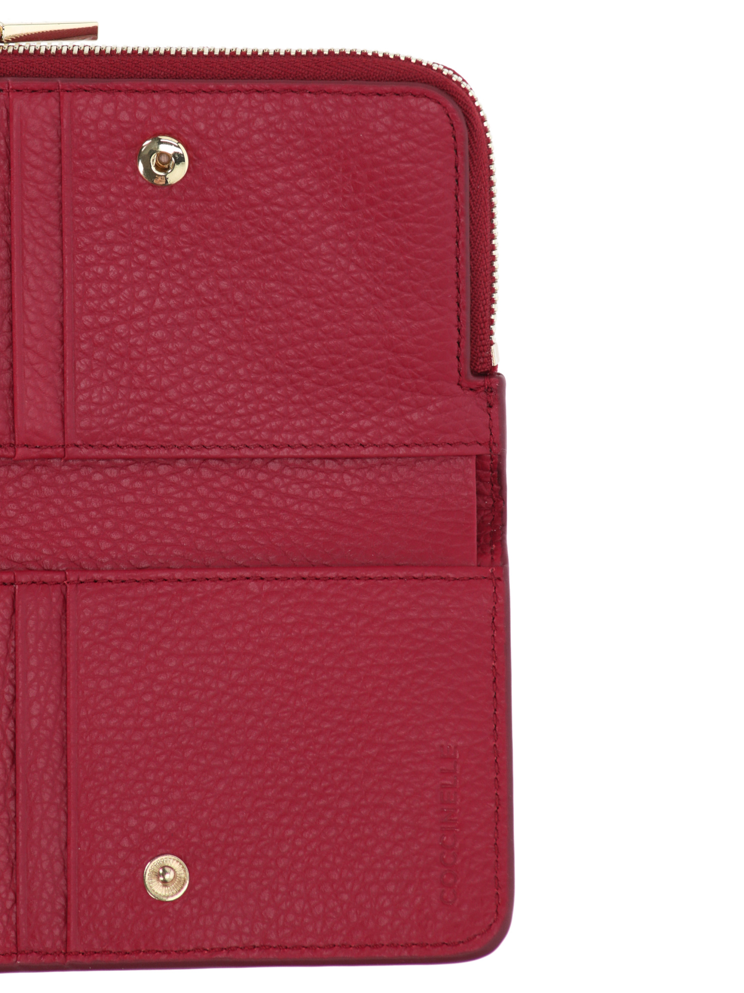 Coccinelle Small Metallic Soft Wallet In Red