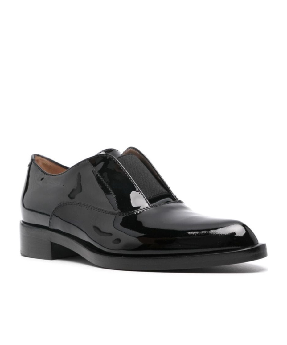 Gianvito Rossi Patent Leather Lace-up Shoes With Low Block Heel In Black