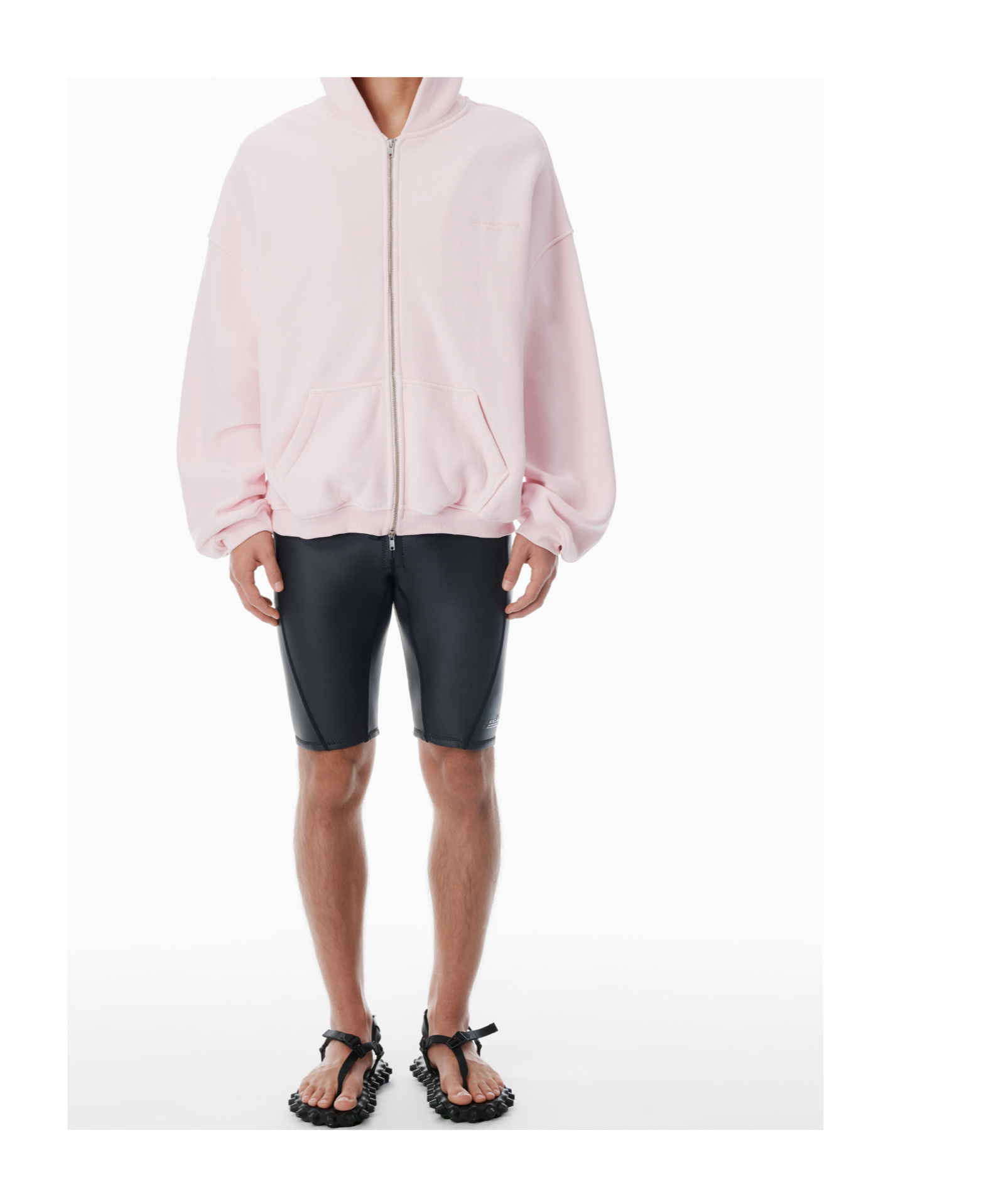 Alexander Wang Logo-detail Zip-up Hoodie In Animal Print