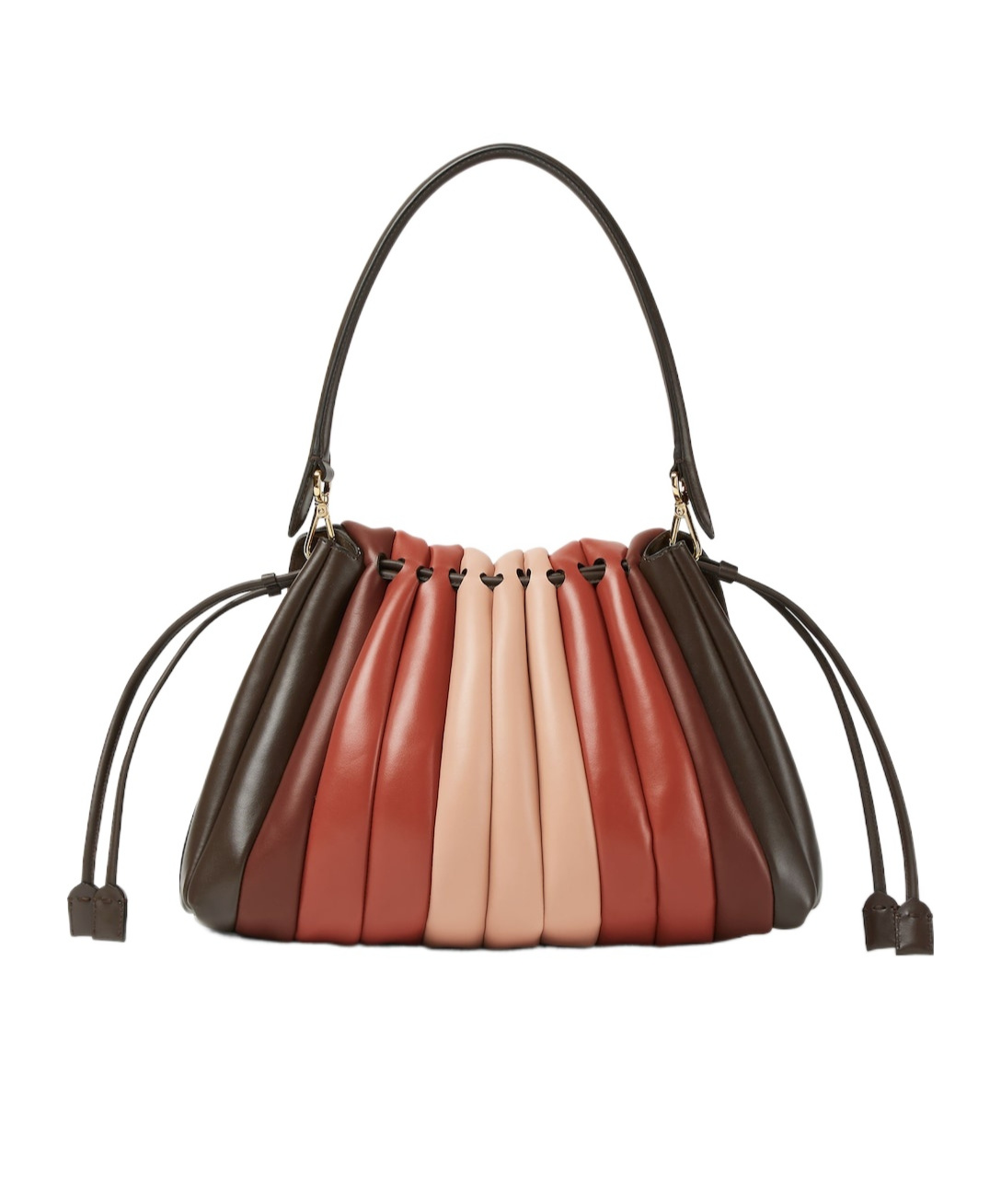 Fendi Multicolor Pleated Leather Bag In Multi
