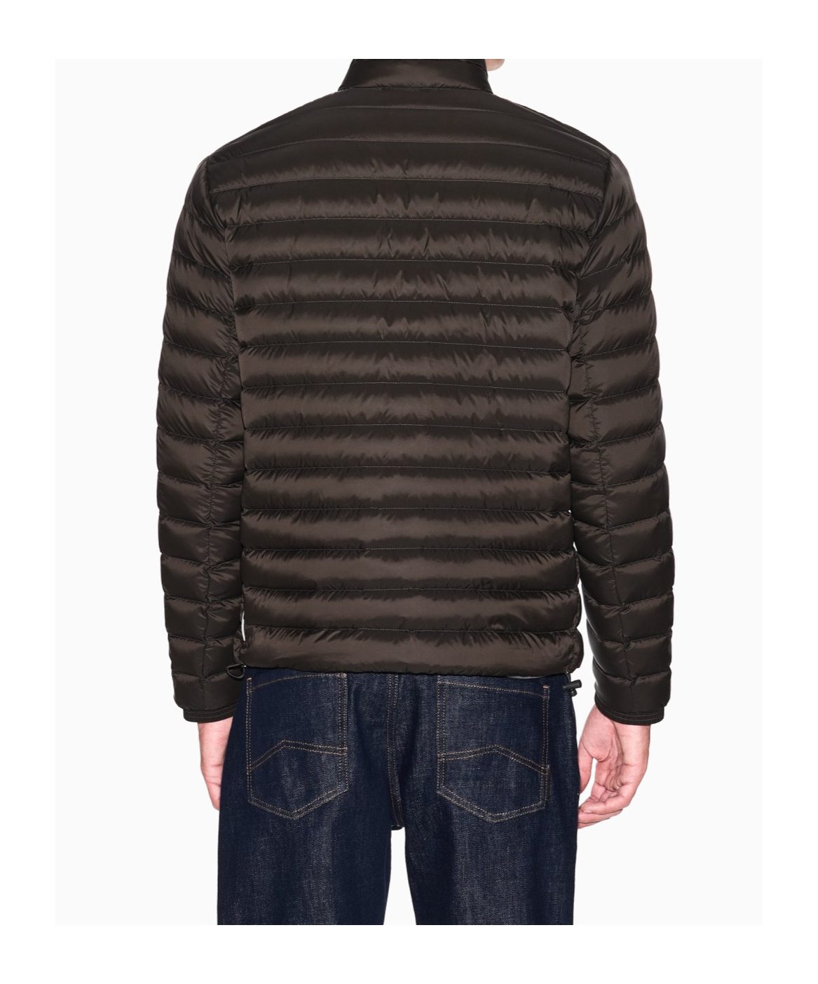 Armani Exchange Zipper Down Jacket In Brown
