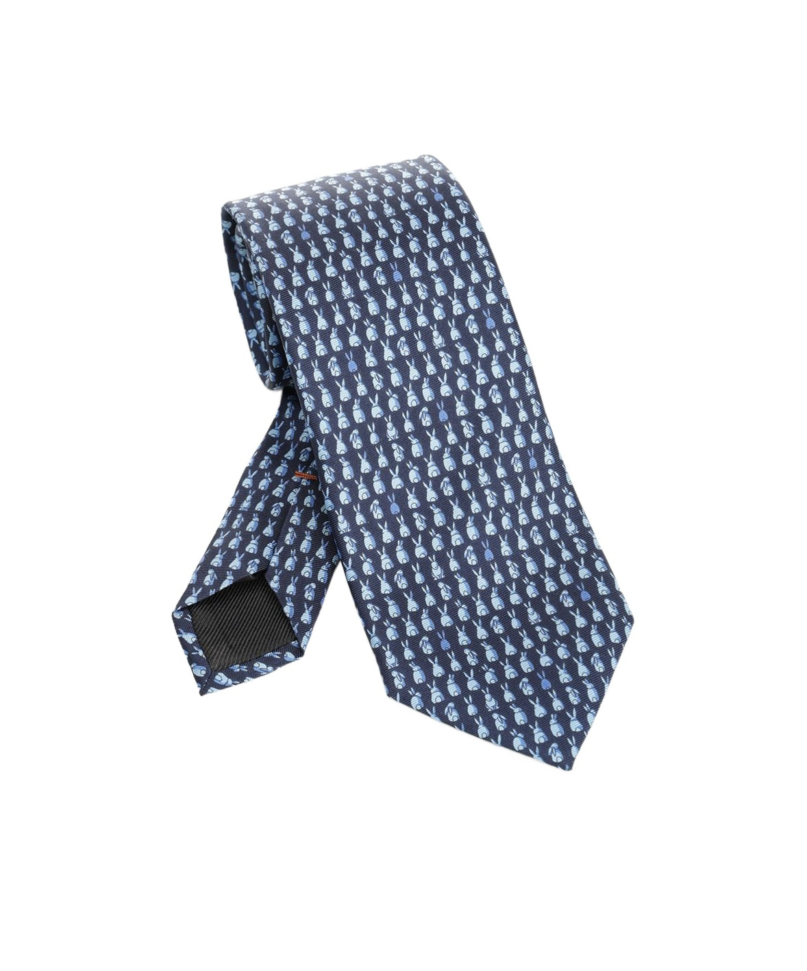Zegna Bunny Print Tie In Gold