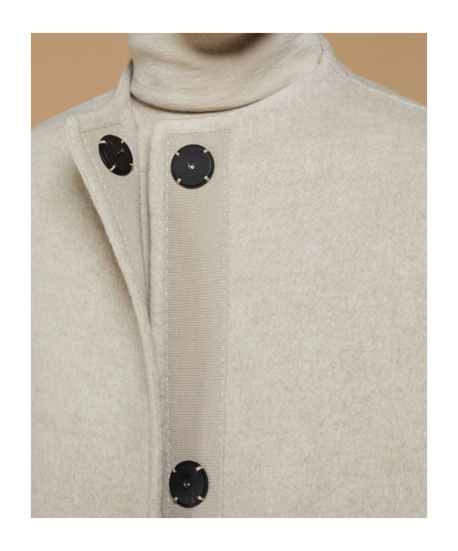 Max Mara Horn Shaped Double Layer Cashmere Coat In Nude