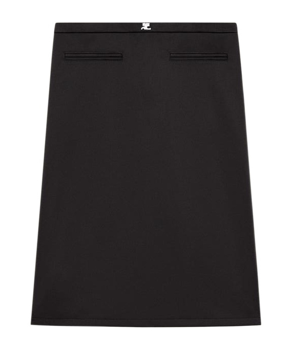 Courrèges High Waist Midi Skirt With Zip Pockets In Black