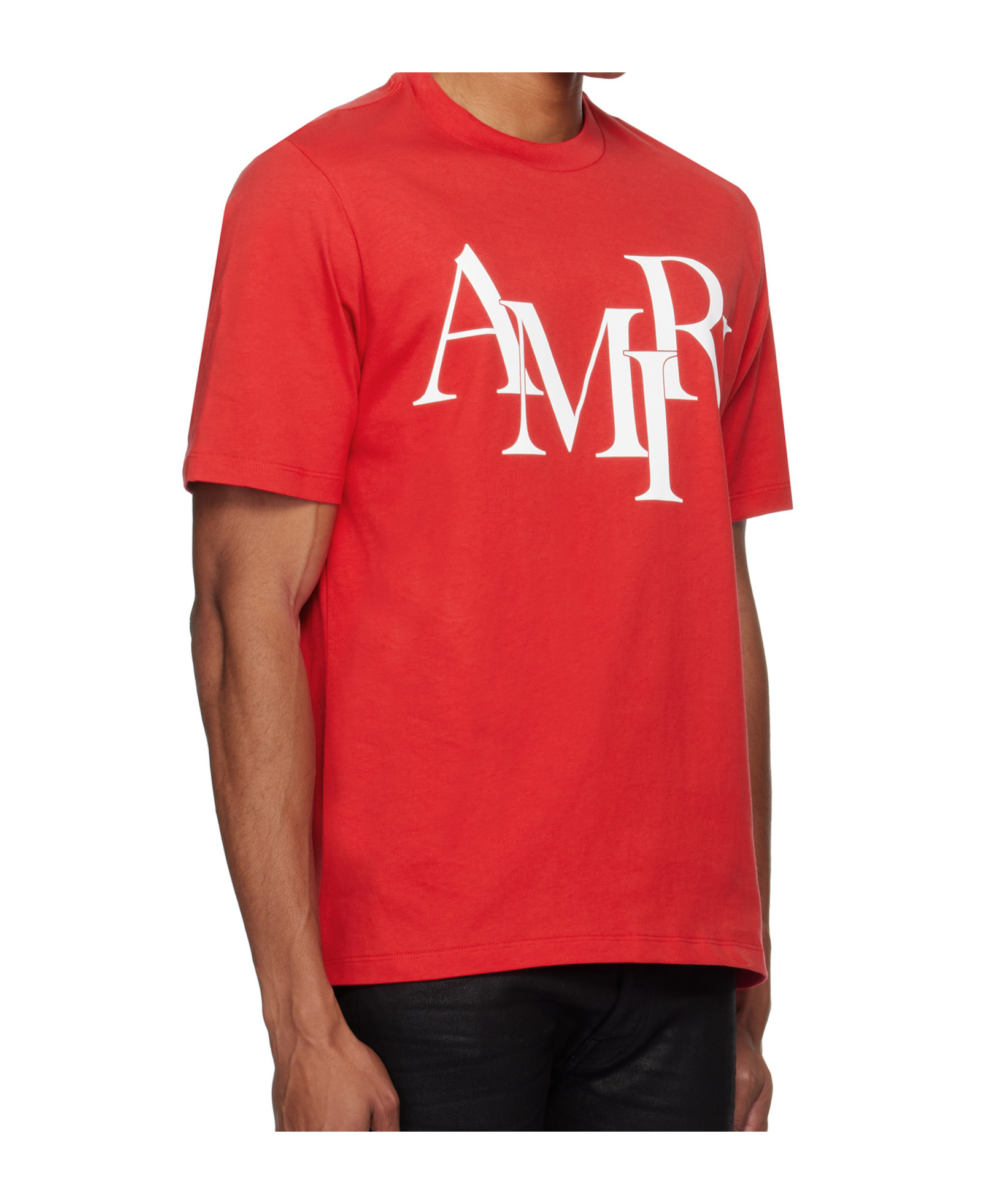 Tシャツ・カットソー AMIRI Men T-shirt Red AMJYTE1204 IVORY RED Amiri Logo Short-sleeved T-shirt In Red | ModeSens
