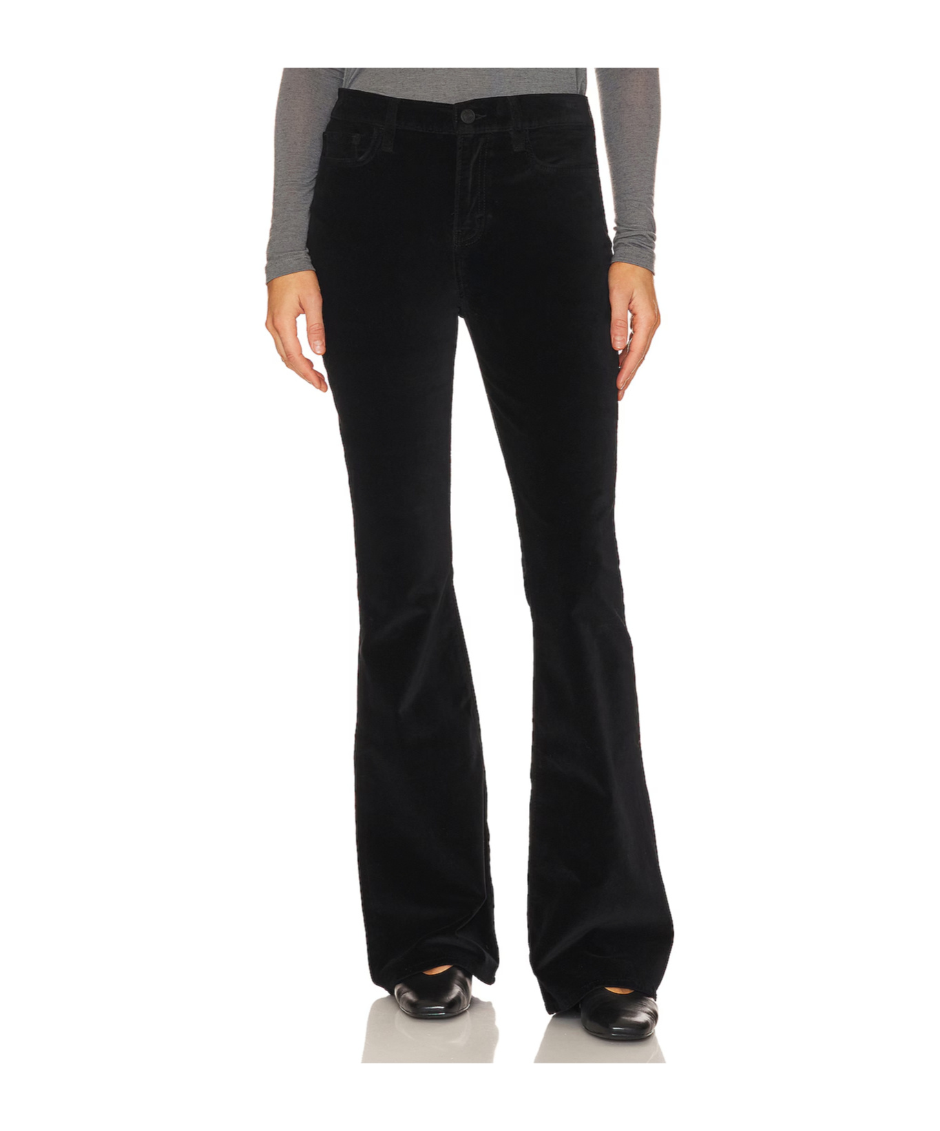 Frame High-waisted Flared Jeans In Black