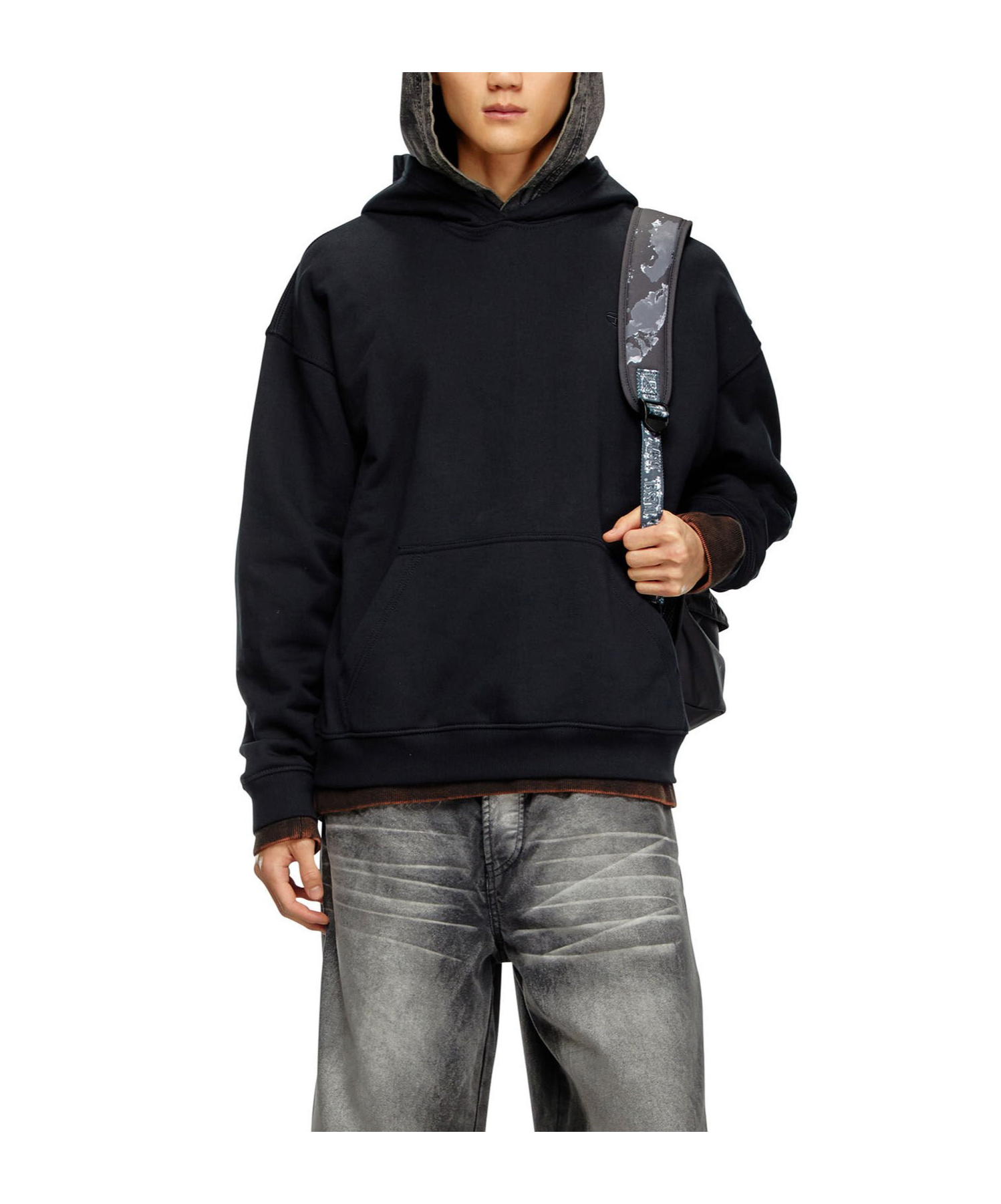 Diesel S-boxt-hood Cotton Hoodie In Black