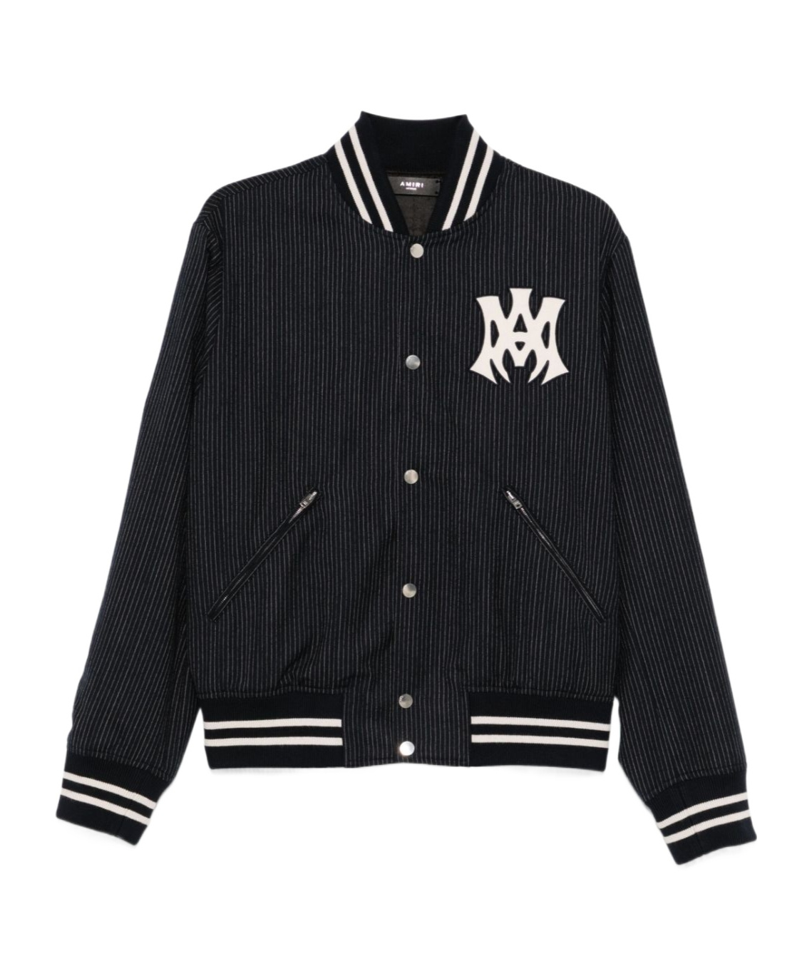 Shop Amiri Hollywood Striped Bomber Jacket In Black