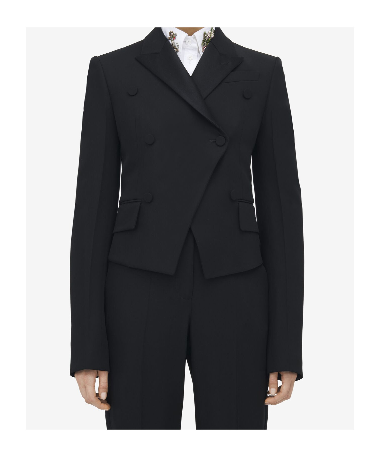 Alexander Mcqueen Wool-blend Double-breasted Blazers In Black