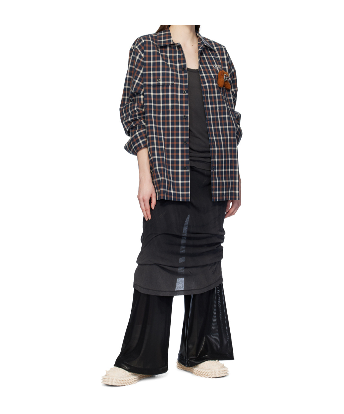 Doublet Black Layered Maxi Dress In Blue