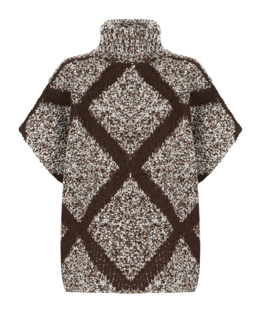 Panicale Short-sleeved Turtleneck Sweater In Multi