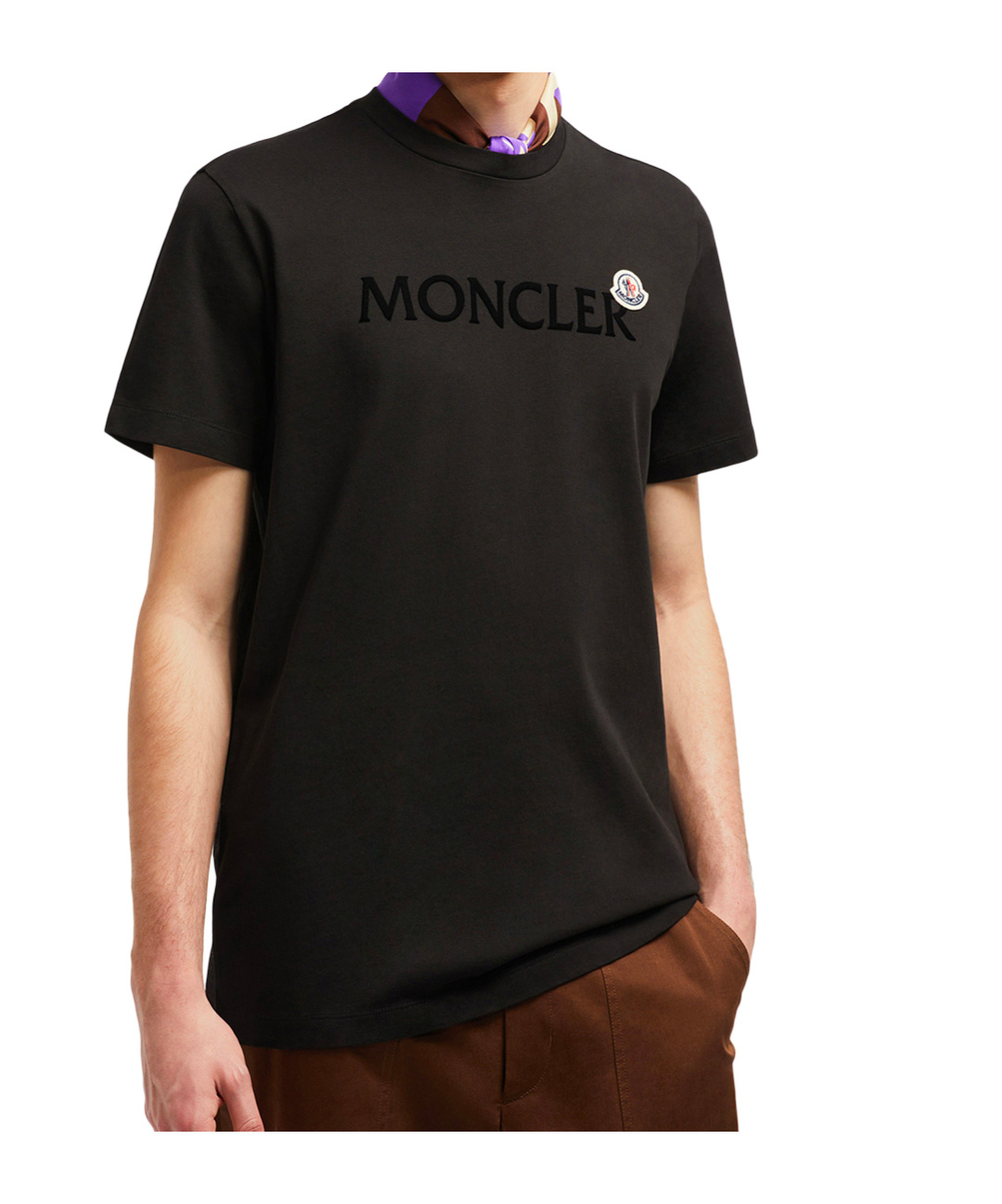 Moncler Open-necked Black Shirt In Black