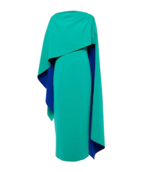 Roksanda Demetria Caped Crêpe Gown In Green