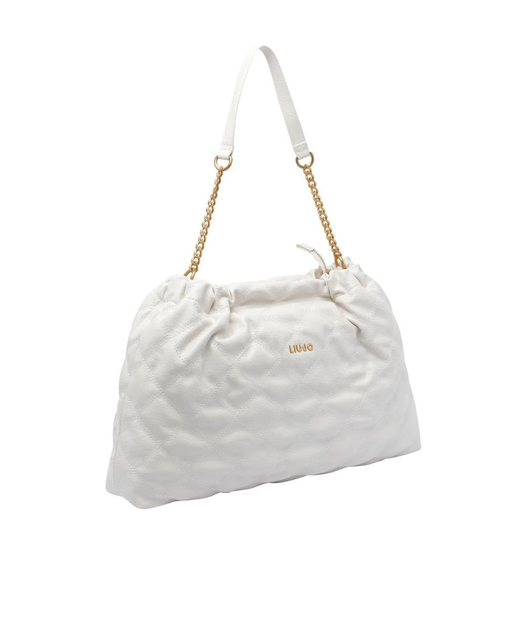 Liu •jo Quilted Chain Strap Shoulder Bag In White