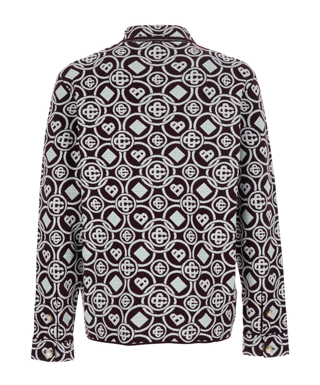 Casablanca Men Bordeaux Shirt With Classic Collar And All-over Monogram In Cotton Man In Black
