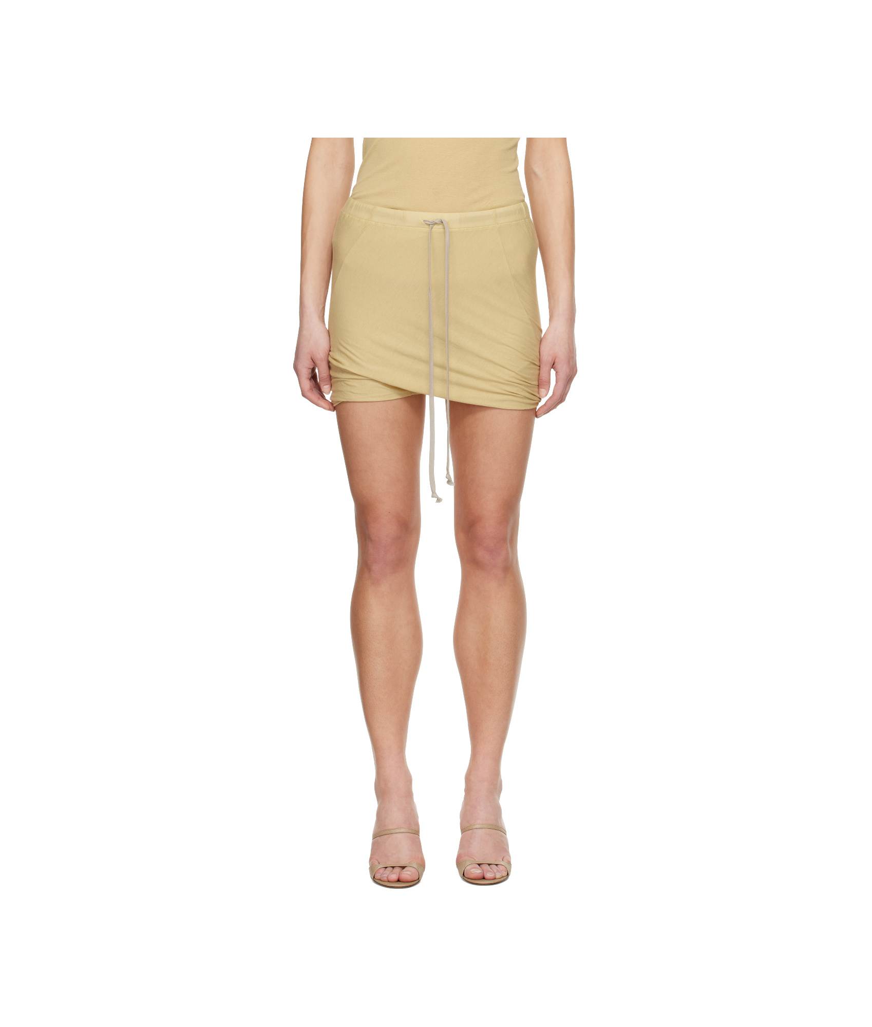 Rick Owens Drkshdw Beige Hollywood Buds Shorts In Nude