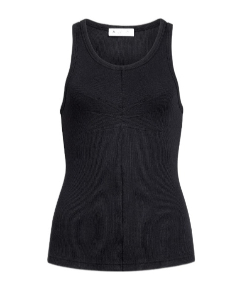 Alaïa Darts Cotton Tank Top In Black