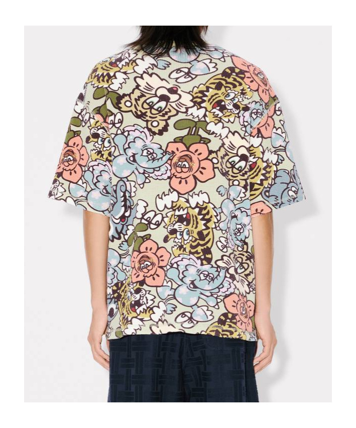 Kenzo Verdy Printed Waffle-knit Cotton T-shirt In Multicolor