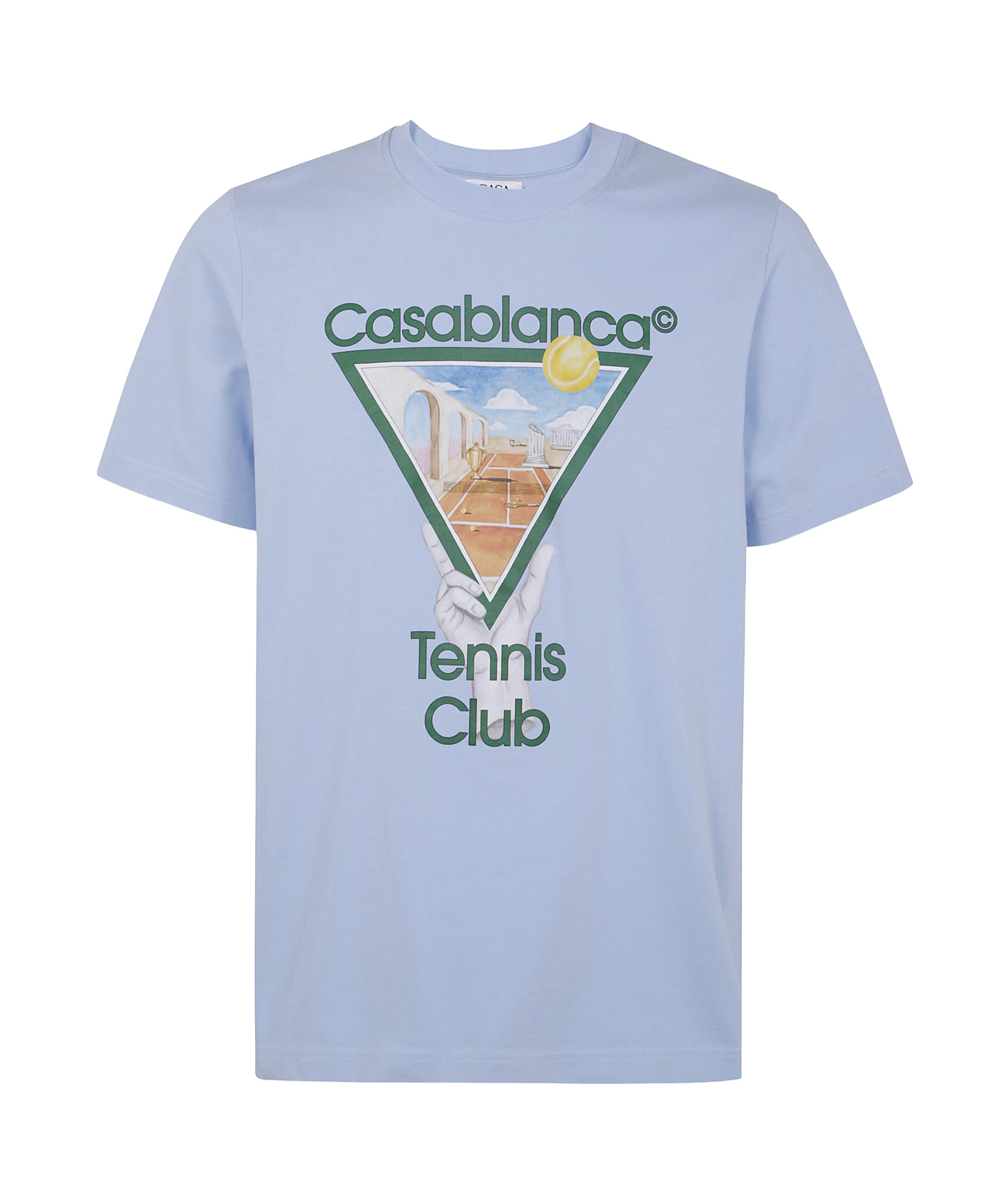 Casablanca Cotton T-shirt With Graphic Print In Blue