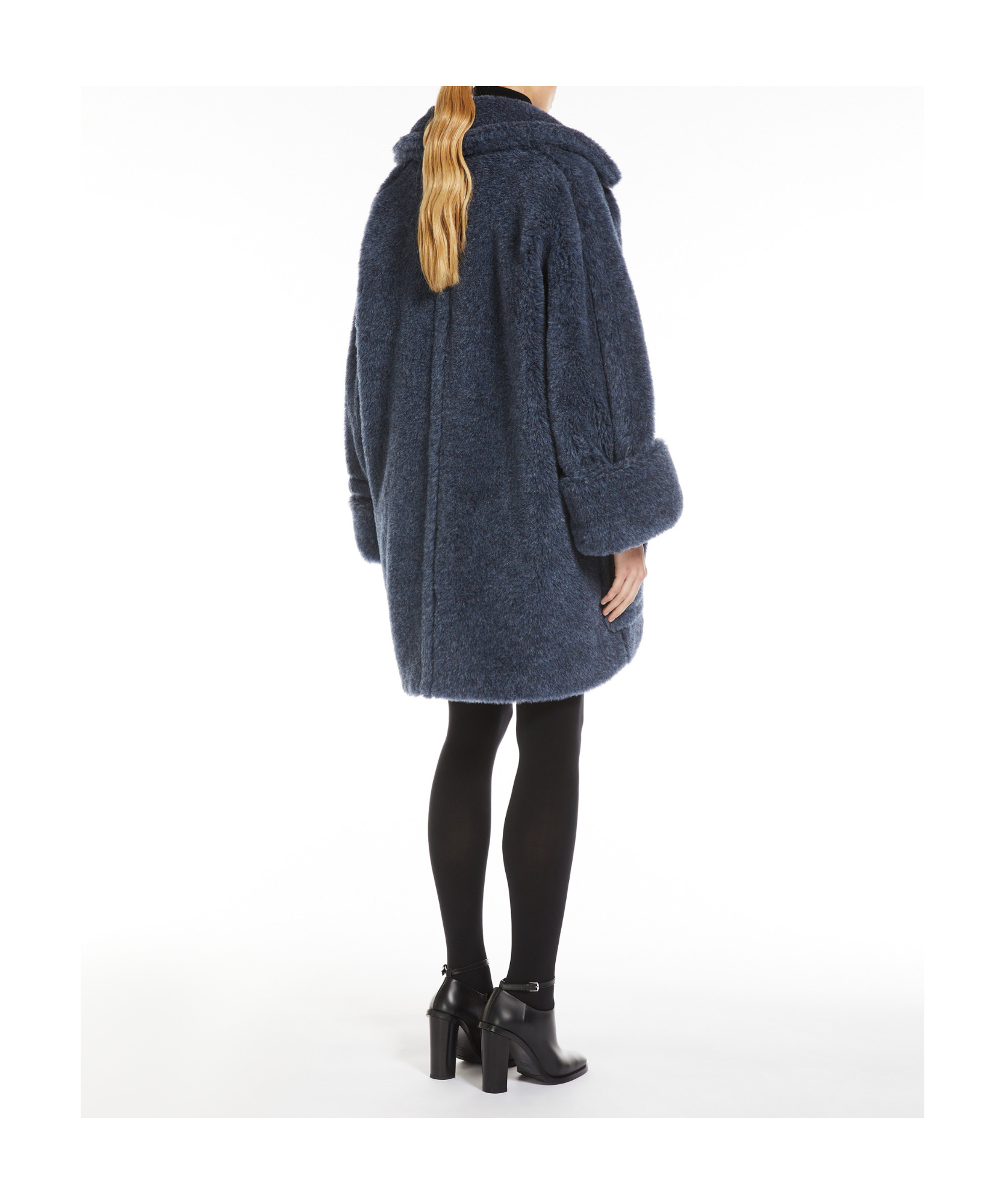 Max Mara Zebra Coat Navy In Black