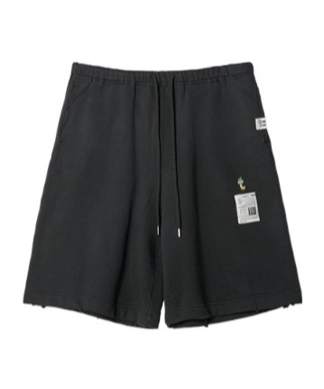 Miharayasuhiro Drawstring Patch-pocket Sweat Shorts In Black