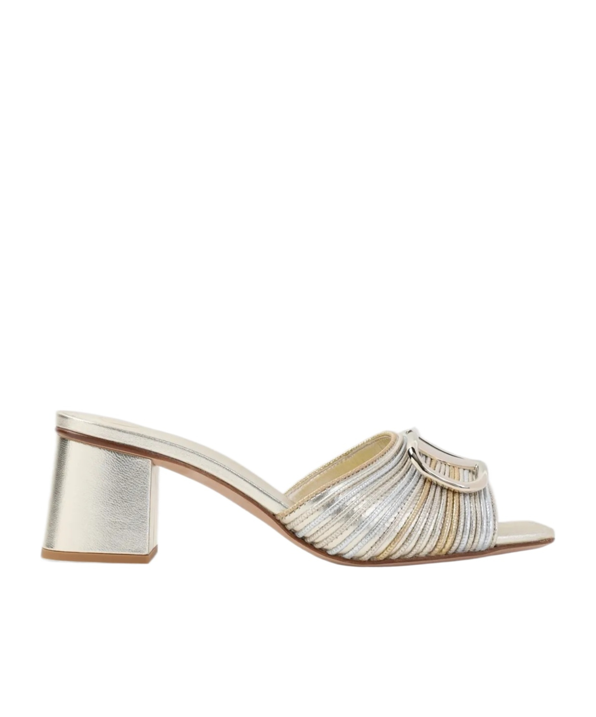 Valentino 60mm Vlogo Sandals In Silver Platinum Bronze