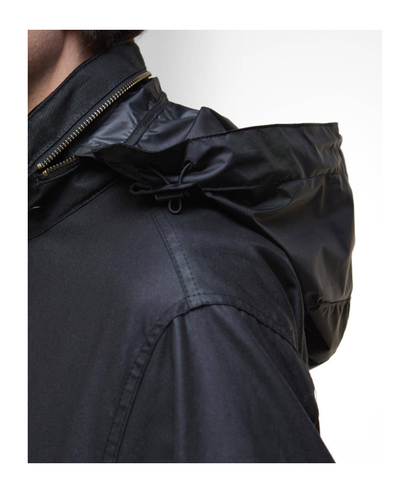 Barbour Editor Waxed Jacket In Black