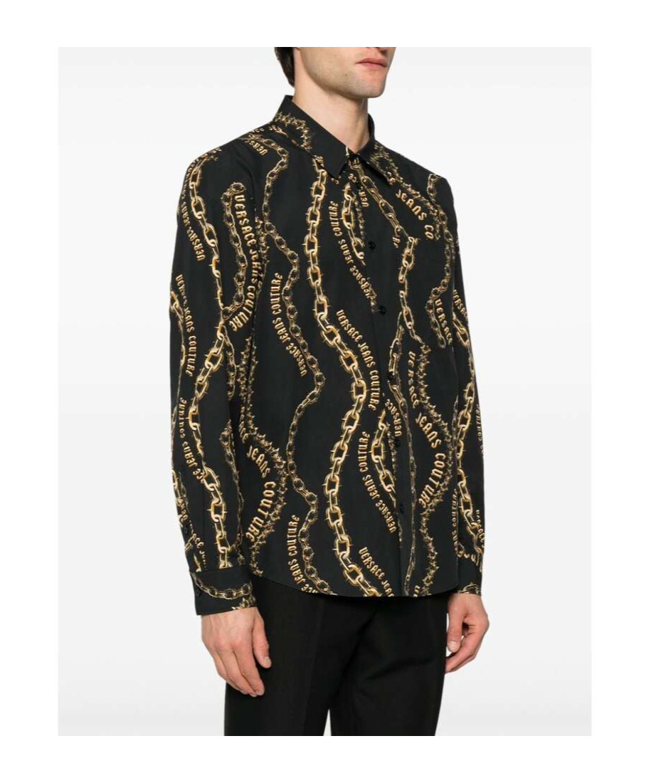 VERSACE JEANS CHAIN COUTURE COTTON SHIRT