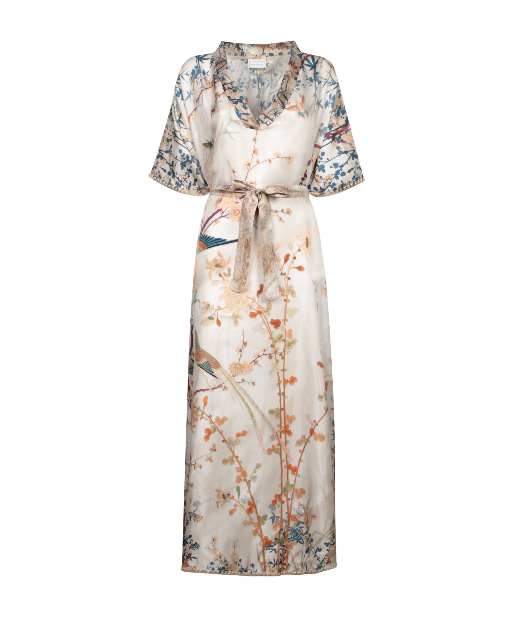 Shop Pierre-louis Mascia Aloe Kaftan Dress In Beige