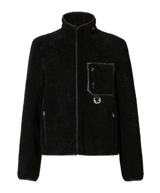 Fendi Black Shearling Reversible Blouson In Black
