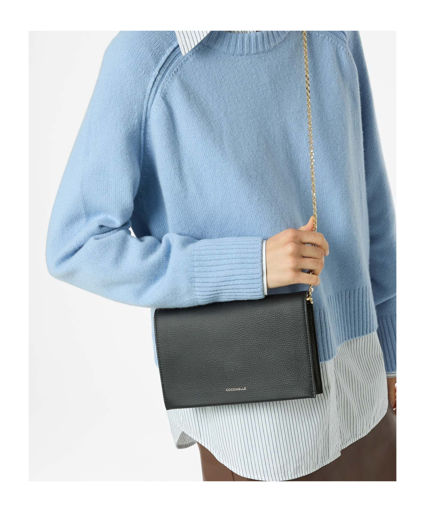 Shop Coccinelle Dandy Clutch Bag In Black