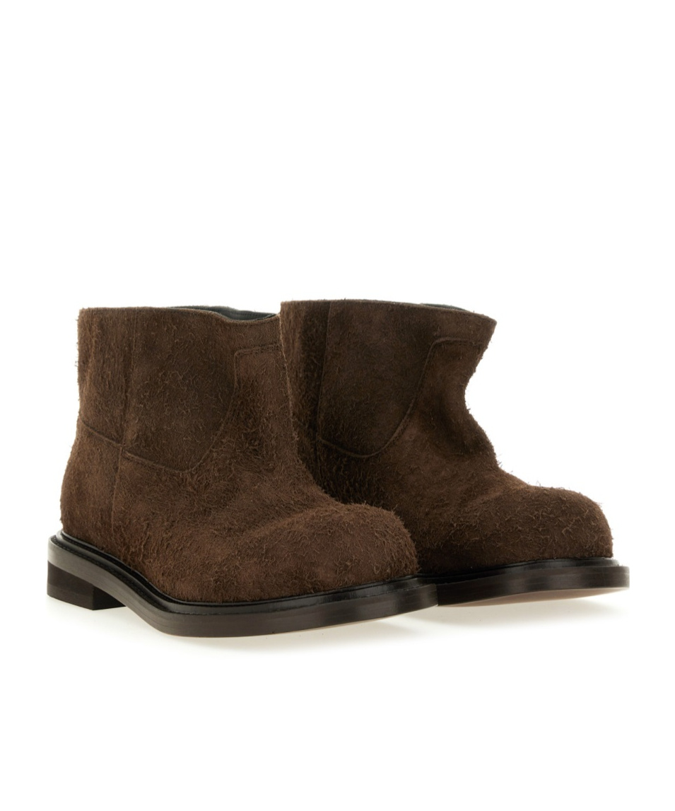 Moschino Ankle Boots With Round Toe And Flat Sole In Green