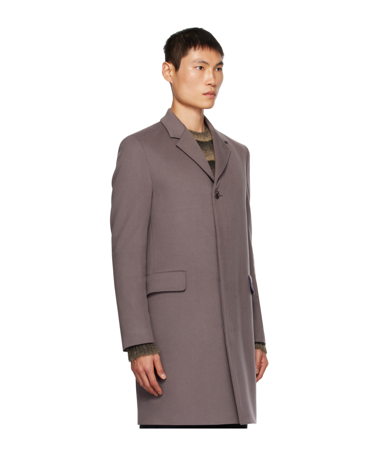 Paul Smith Gray Gents Coat In Black