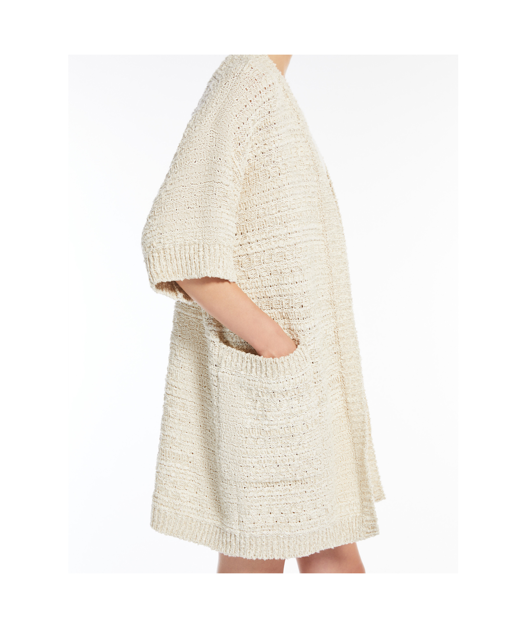 Max Mara Short-sleeved Cardigan In White