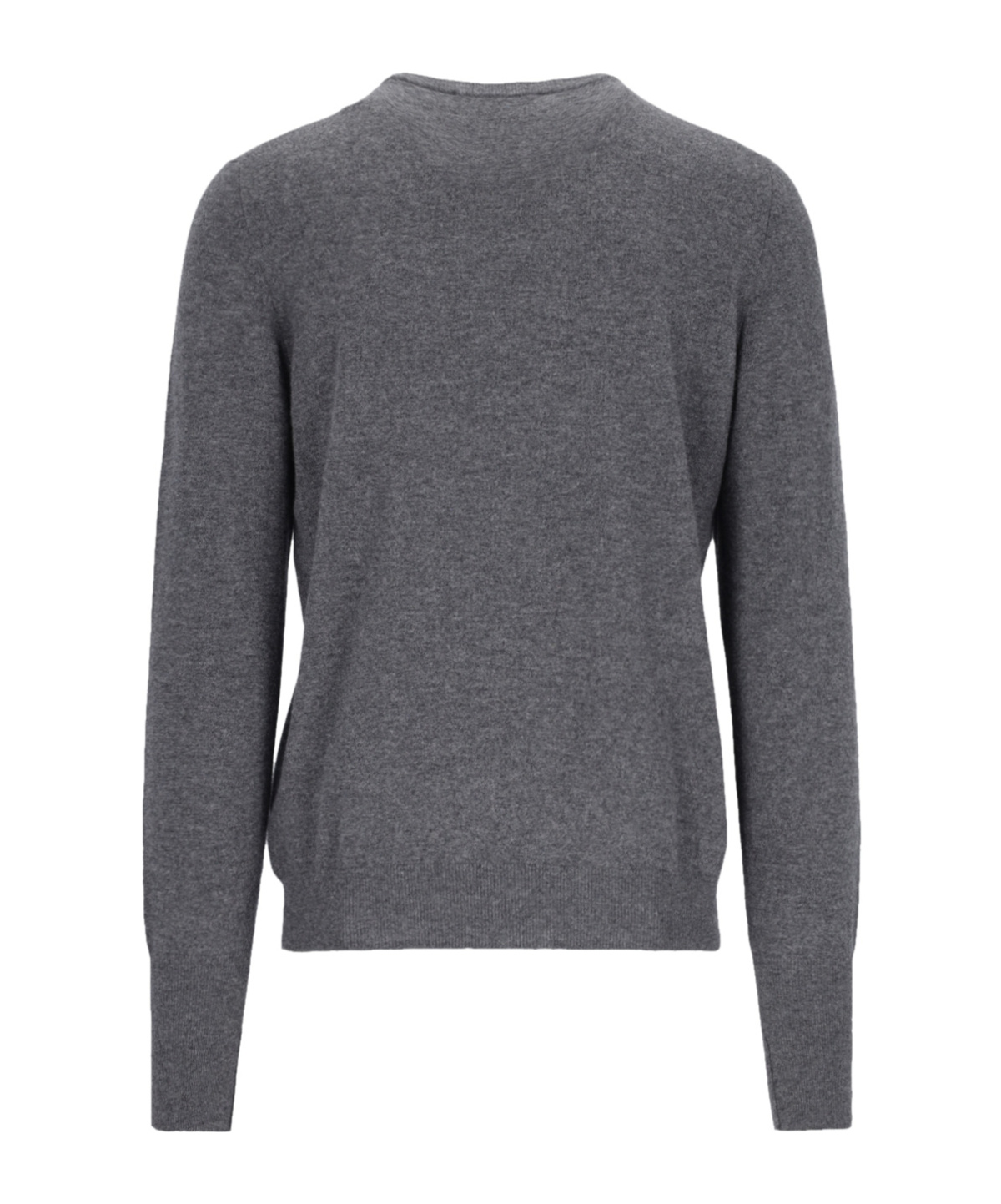 Ballantyne Basic Sweater In Gray Cashmere In Black