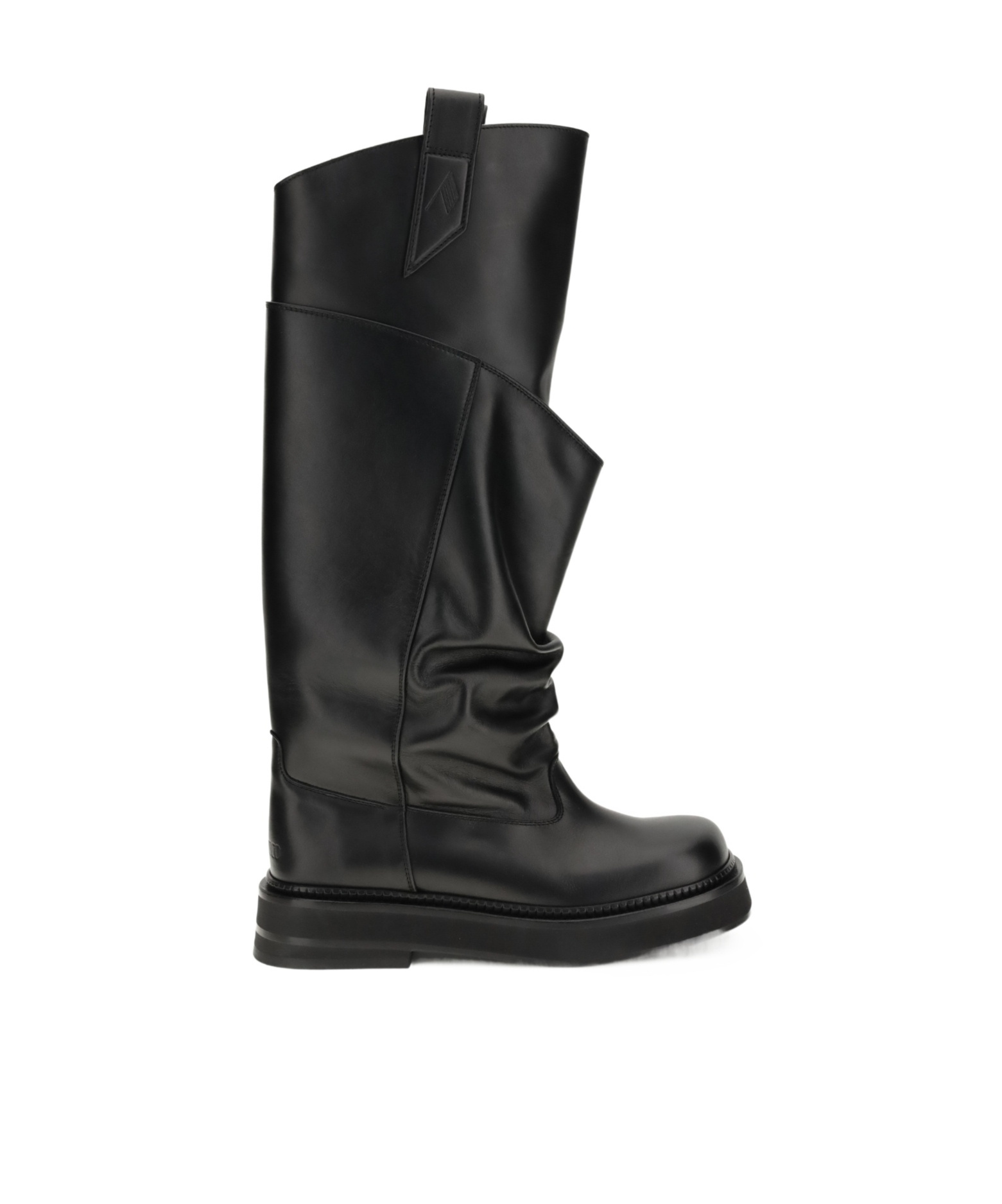 Attico Passeggiata Black Boots With Heel-tab And Rubber Sole In Leather Woman