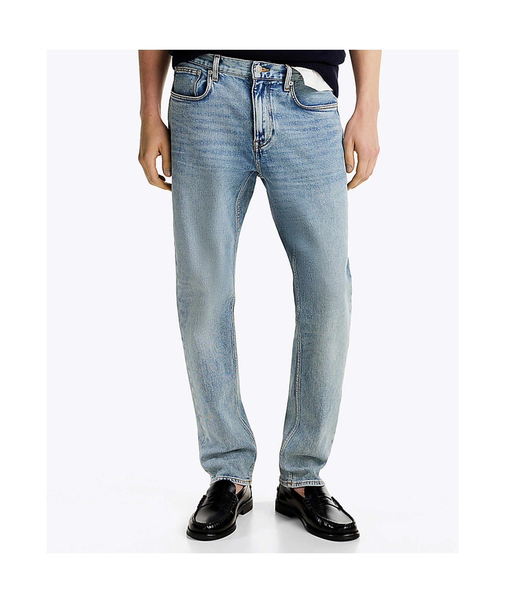 Shop Tommy Hilfiger Cotton Jeans In Gray
