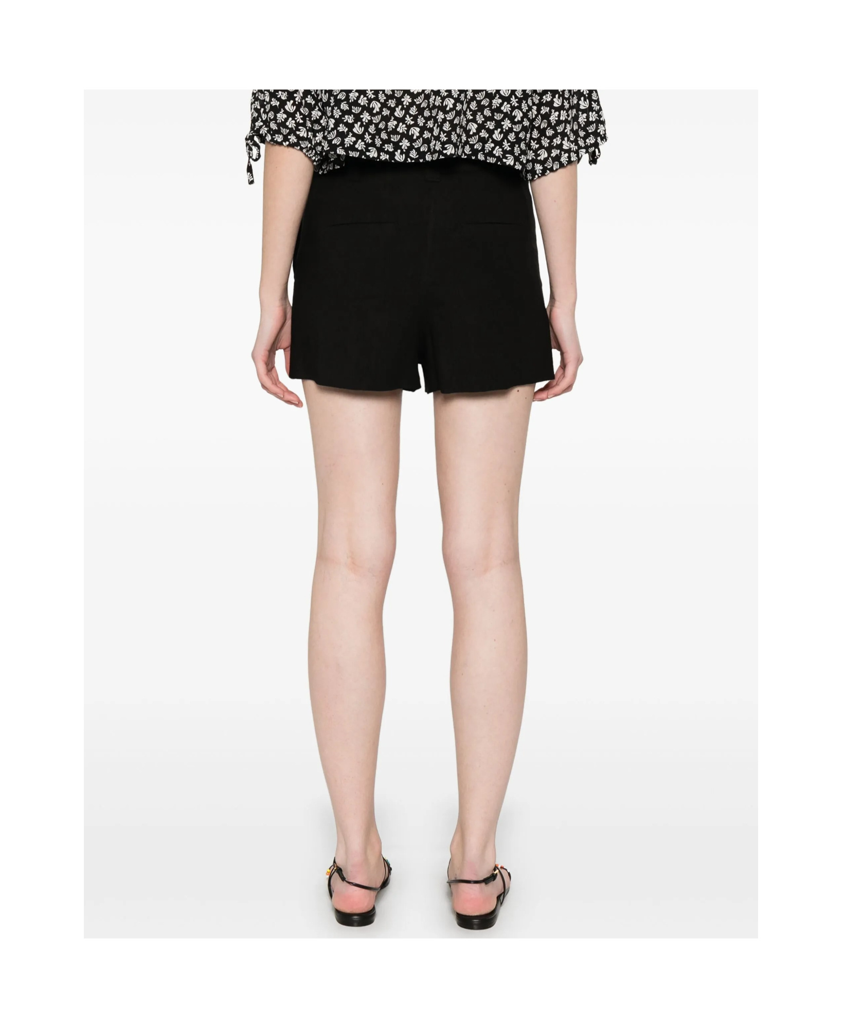 Shop Marella Stretch Viscose And Linen Micro Pants In Black