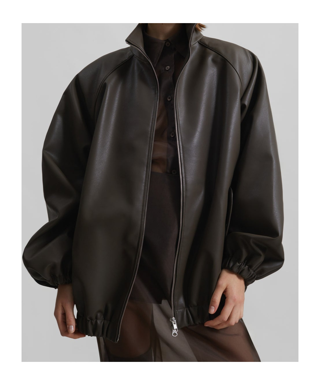 The Frankie Shop Senta Faux Leather Bomber