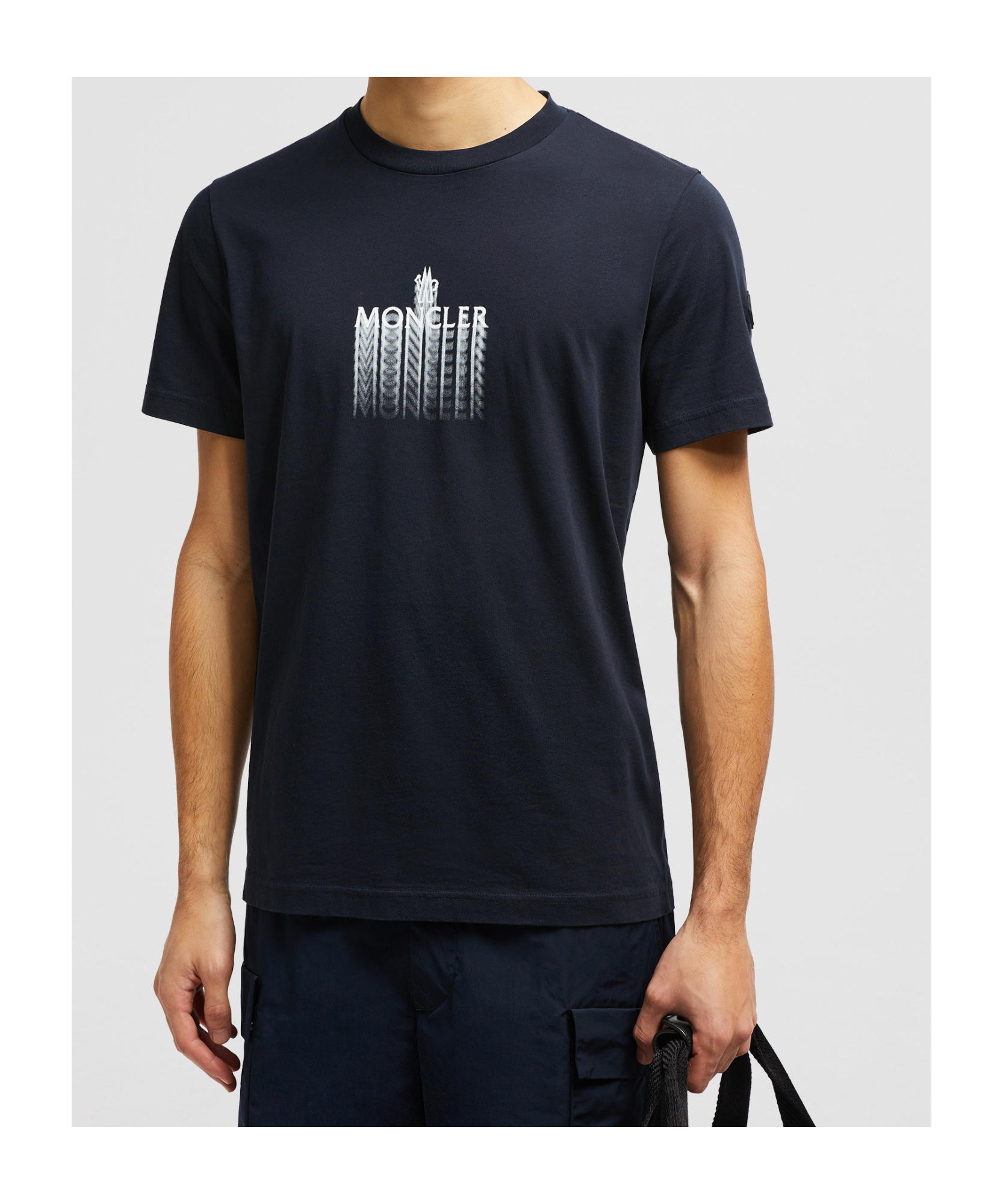 Moncler Midnight Graphic Print Crew Neck T-shirt In Blue