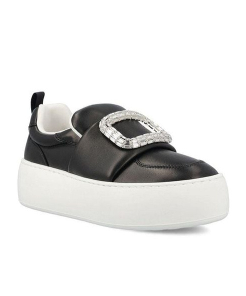 Roger Vivier Viv' Up Sneakers In Leather In White