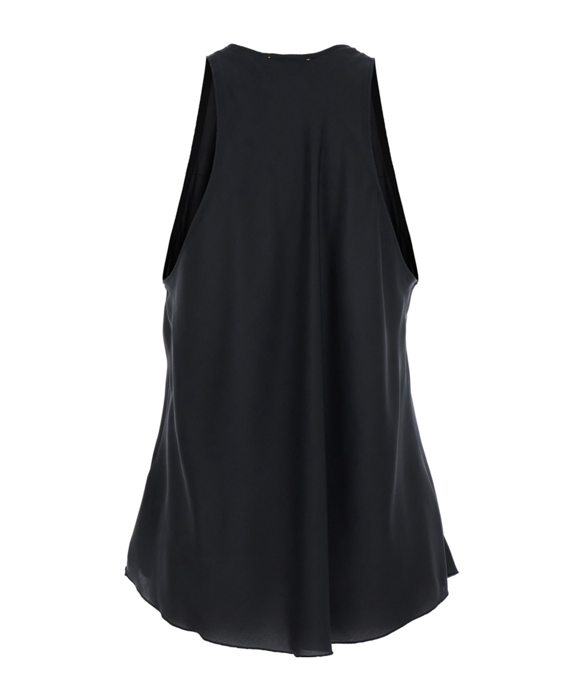 FORTE FORTE 'ESSENTIAL' BLACK SLEEVELESS TOP WITH PLUNGING NECKLINE IN SILK WOMAN