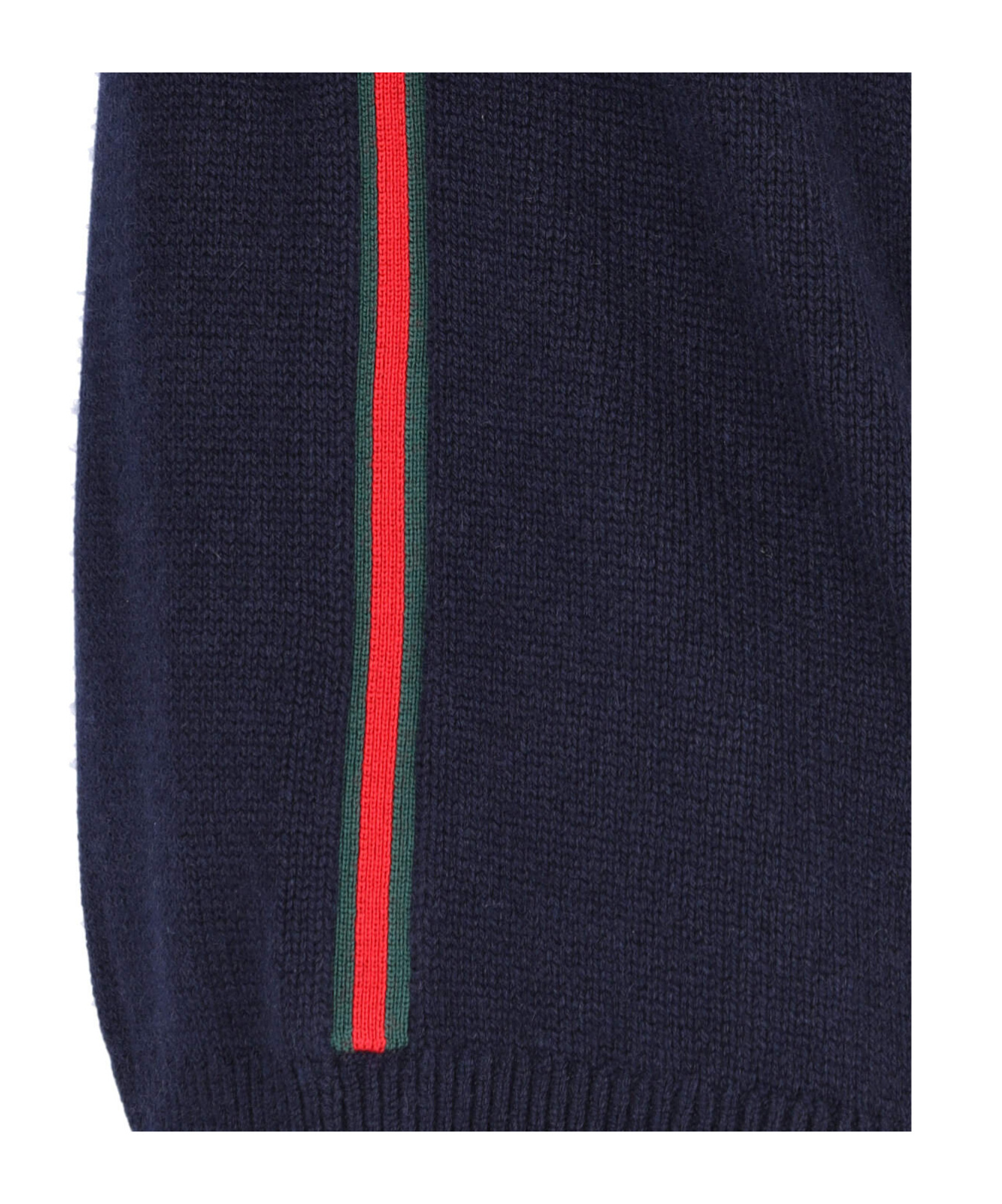 Gucci V-neck Knitted Cardigan In Black