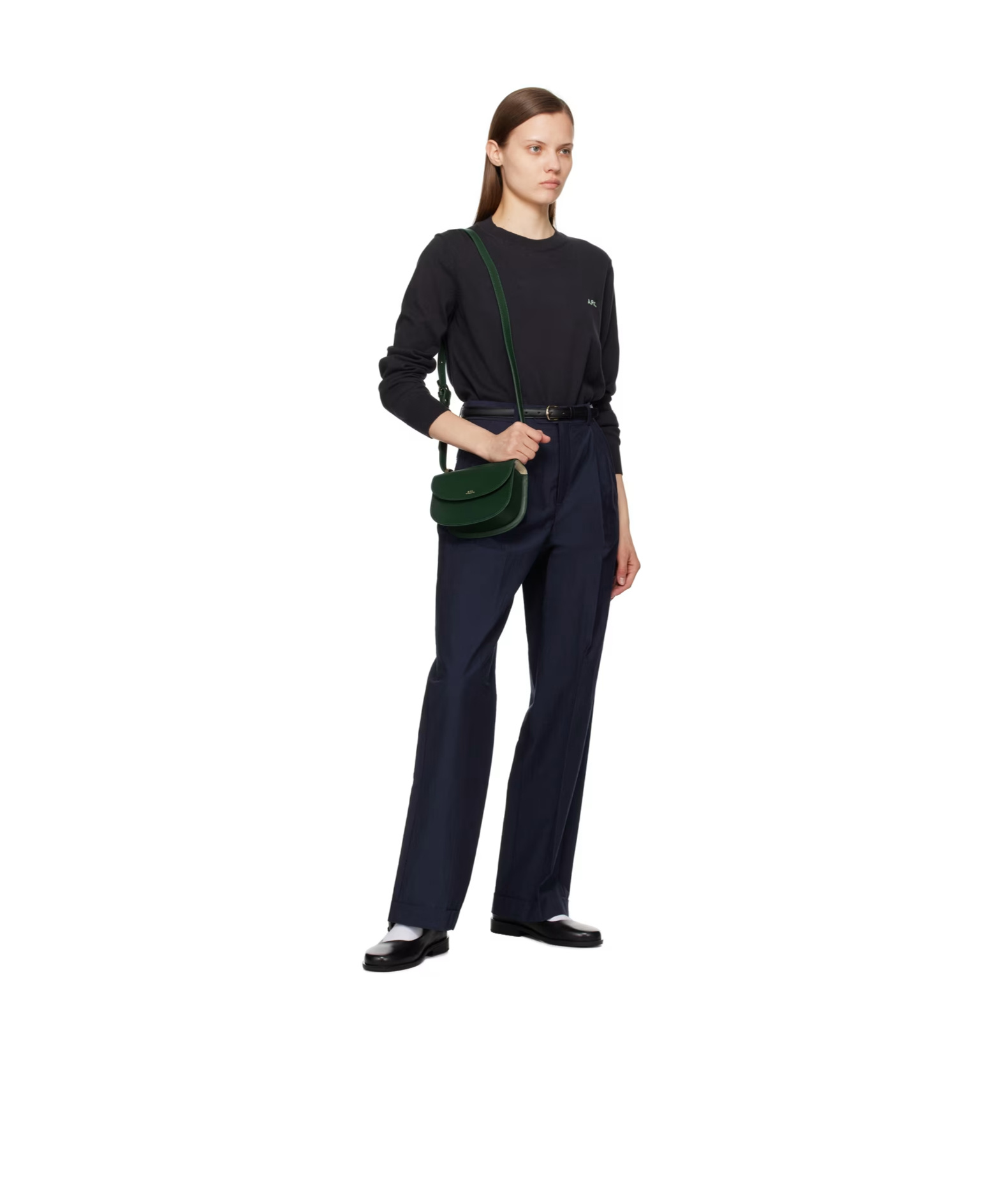 Apc Adjustable Shoulder Strap Logo Shoulder Bag In Green