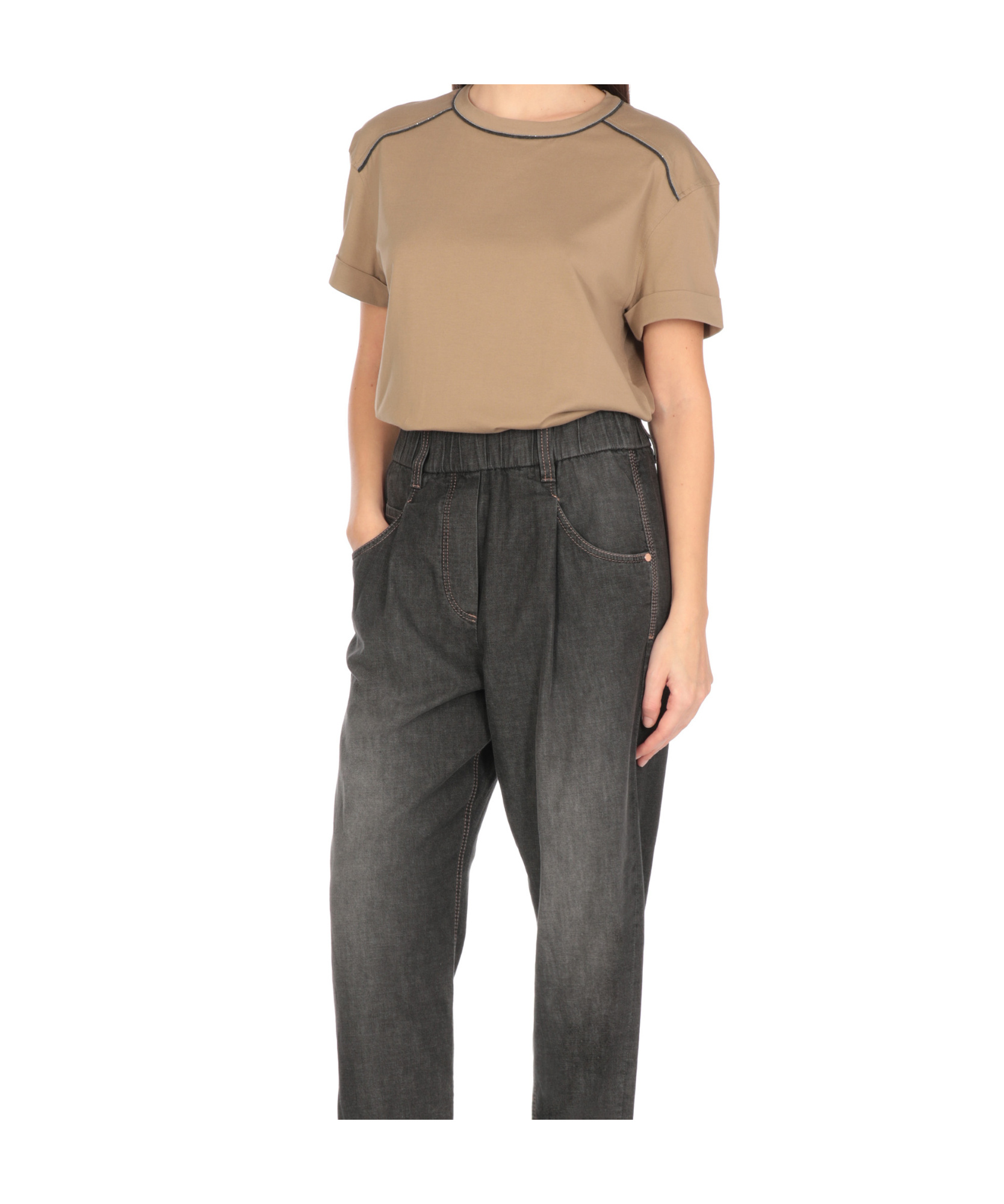Brunello Cucinelli Item O-neck Short-sleeved T-shirt In Nude