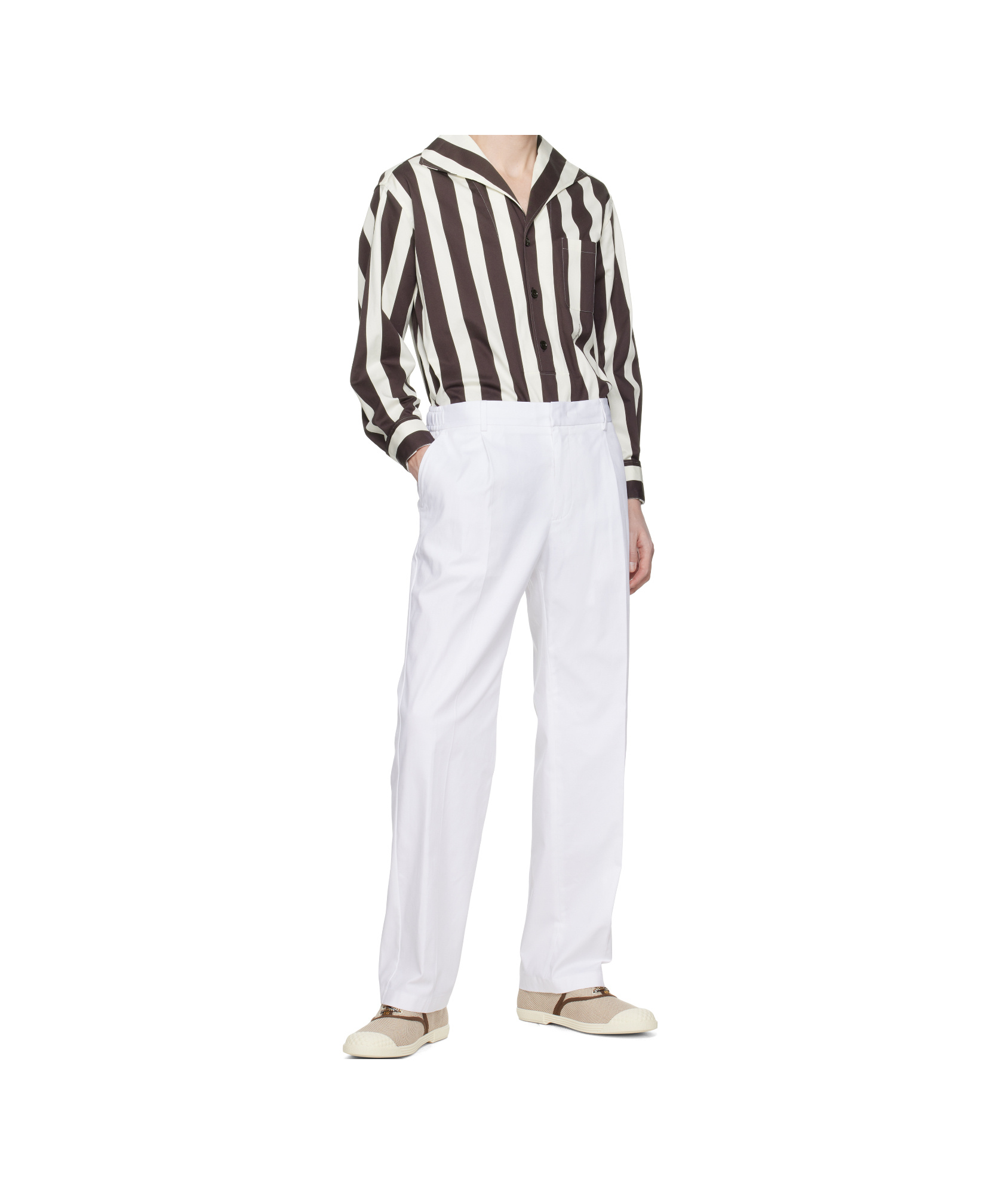 Dolce & Gabbana Belt Loops Slacks In White