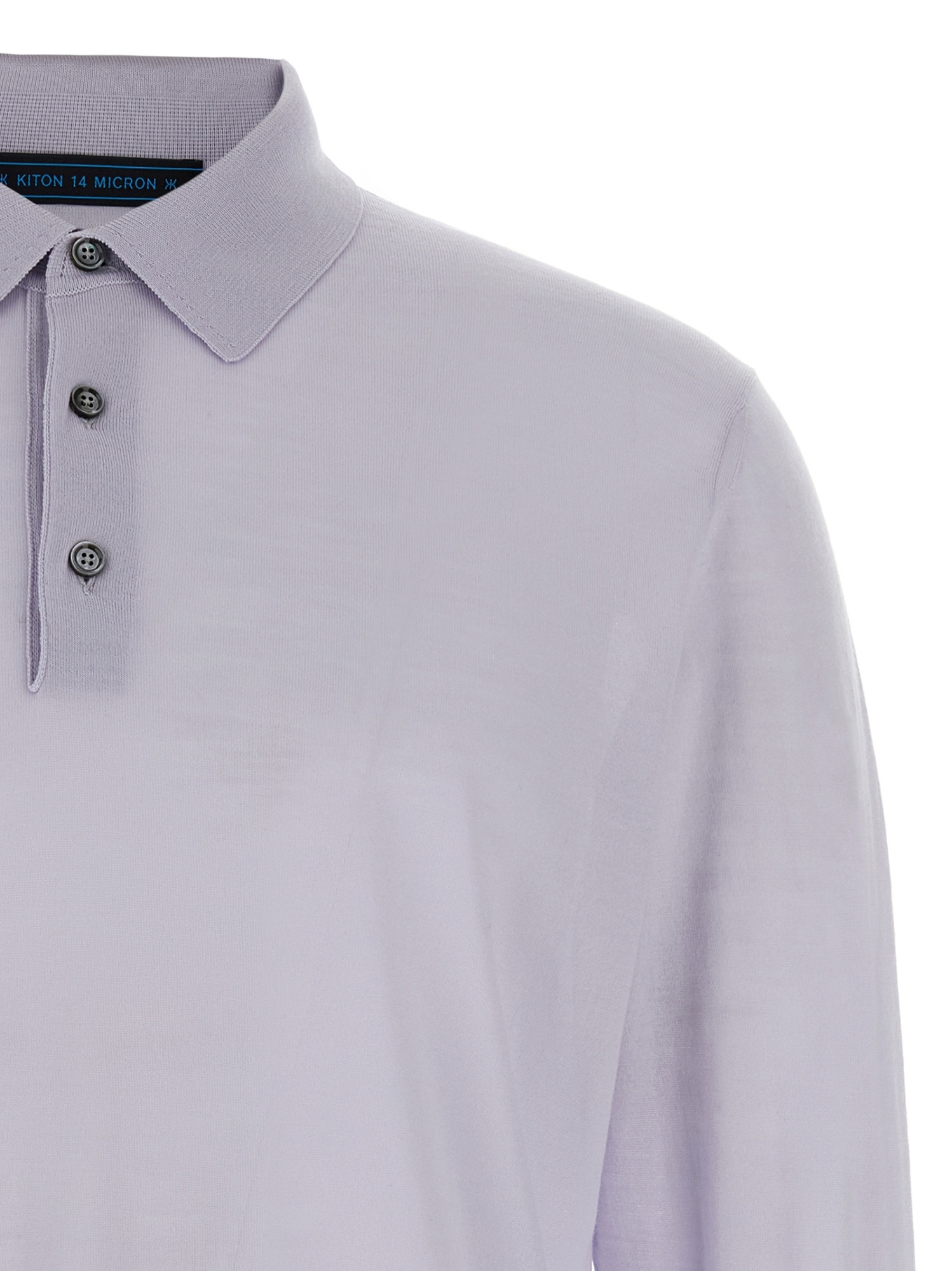 Kiton Ribbed Cuffs And Hem Polo Shirt In Gray